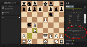 Ucieczka zamiast poddania partii na Lichess.org